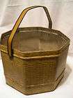 Nice vintage tin lined picnic basket/differe​nt shape basket/swing 