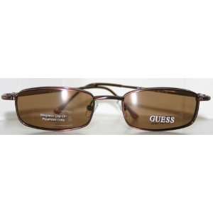  GUESS 1157 Mens Brown Eyeglass Frame with Polarized Clip 