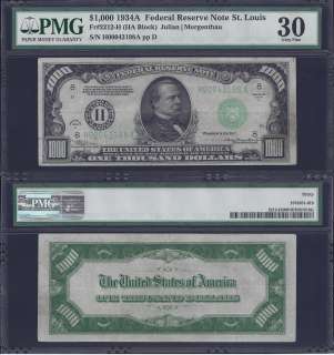   THOUSAND DOLLAR BILL FEDERAL RESERVE NOTE FRN PMG GRADED MONEY  