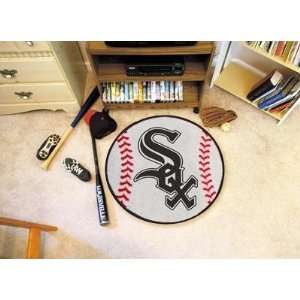  Chicago White Sox Baseball Shaped Area Rug Welcome/Door 