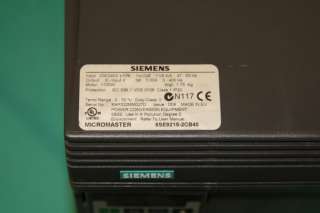 Siemens 6SE9215 2CB40 Micromaster AC Servo Drive 1.5hp  
