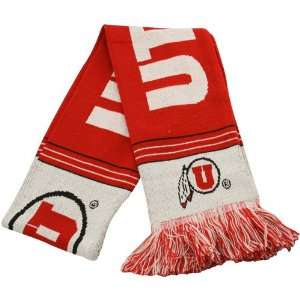    Utah Utes Crimson White Striped Team Scarf