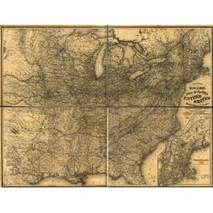    1874 Railroad map of eastern half of United States