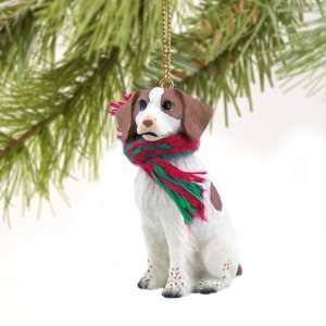  Brown & White Brittany Christmas Dog Ornament