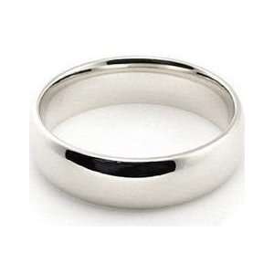   White Gold 5mm Comfort Fit Dome Wedding Band Heavy Weight   Size 8.25