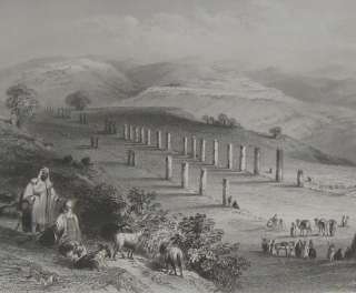 Colonnade at Sebaste Samaria Nablus 1840 Palestine  