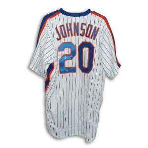  Autographed Howard Johnson New York Mets White Pinstripe 