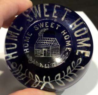 19th C. AMERICAN FRIT PAPERWEIGHT HOME SWEET HOME  
