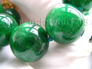 18 Genuine Natural 20mm Green Round Emerald Necklace  