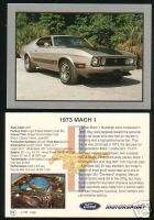 1973 73 FORD MUSTANG MACH 1 Car Picture Fact Card FPI  