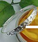 NEW Solid Sterling Silver 925 Etched Inner Outer Band A