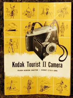 1950s KODAK TOURIST II Folding Camera MINT IN ORGINAL BOX with MANUAL 