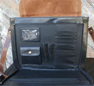 Vtg ITALIAN LEATHER Briefcase Bag Purse Italy Shoulder 70s Messenger 