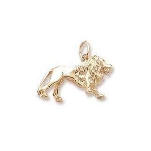   Gold Lion Charm. 3 Dimensional Gold and Diamond Source Jewelry