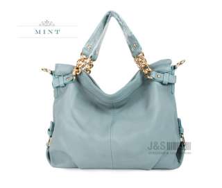 Style2030 New KOREA GENUINE LEATHER Satchel Handbags Tote Shoulder Bag 