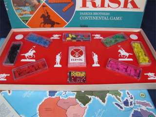 Vintage 1968 RISK Board Game Wooden Pieces Complete  