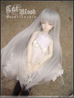 BJD Wig Dollfie MSD Doll Long   Silver gray  