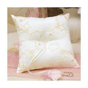  Sparkling Entwined Ring Pillow   Ivory or White