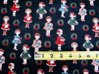 Paper Dolls Christmas Holiday Wreaths Windham Fabric  