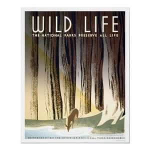  Wild Life National Park 1940 WPA Poster