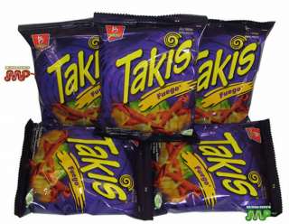 Takis Fuego Rolled Corn Tortilla x tra Hot Chips 5Pack  