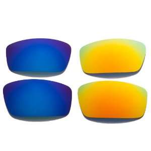   Polarized Ice Blue + Fire Red Lenses for Oakley New Square Wire 3.0
