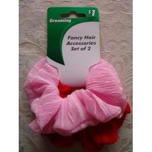  Grooming Fancy Hair Accessories, Set of 2, Pink & Red 