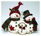 Plush Fabric Snowman Family Holiday Christmas Winter Home Decor 16 