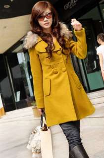   Collar Womens Long Coat Black Red Yellow/Mustard Blue Purple S  