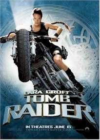 TOMB RAIDER LARA CROFT MOTORCYCLE POSTER Angelina Jolie  