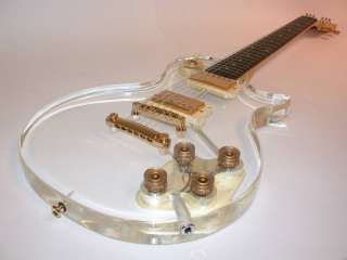 Galveston CLEAR SEE THROUGH LP Style Body 6 String Electric Guitar 