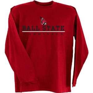  Ball State Cardinals Embroidered Long Sleeve Tee  Sports 