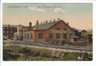 1908 Columbiana Pump Company Factory OH Ohio Postcard County Old 