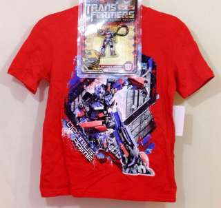 Boys Tee Shirt & Toy Keychain Gift Set Transformers Optimus Prime M 