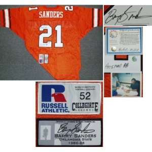  Barry Sanders Oklahoma State Cowboys Autographed Russell 
