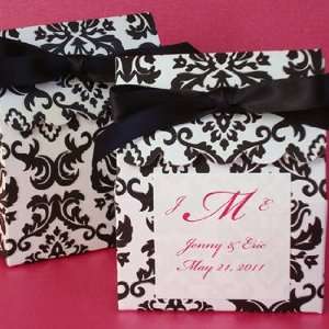  Black and White Damask Scalloped Favor Bags Health 