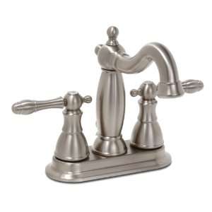   Lead Free Centerset Two Handle Lavatory Faucet, PVD Brushed Nickel
