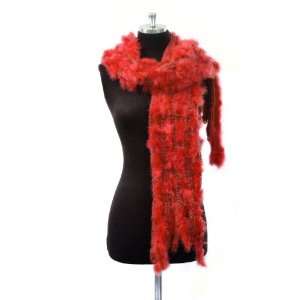 Fashion Elegant Ostrich Marabou Feather Knitted with Tassels Ended 