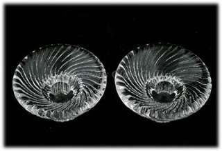 Pair of Iittala Finnish Crystal Spiral Glass Candle Holders  