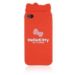  Red Hello Kitty Silicone Case for Iphone 4 & 4S Cell 
