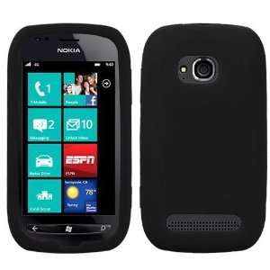   Silicone Case for Nokia Lumia 710   Black Cell Phones & Accessories