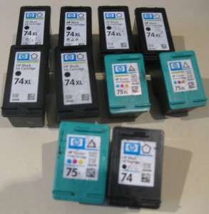 Genuine HP Ink Cartridges 9 empty 74xl 75xl 74 75  