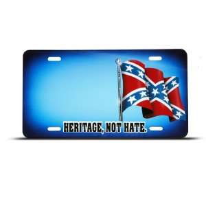 Confederate Rebel Flag Heritage Novelty Airbrushed Metal License Plate 