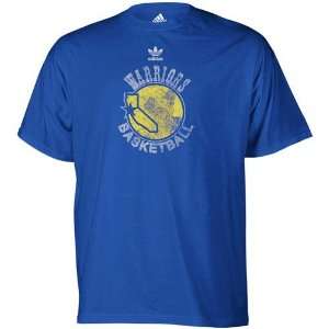  adidas Golden State Warriors Navy Blue Retro Logo T shirt 