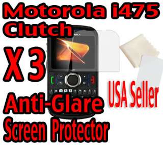 3X Anti Glare Screen Protector for Motorola i475 Clutch Boost USA 