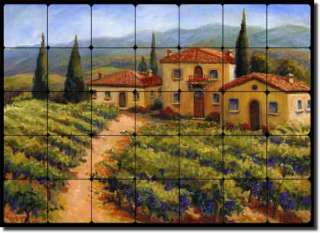 Margosian Tuscan Vineyard Art Tumbled Marble Tile Mural  