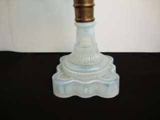 ANTIQUE BLUE COIN DOT & CLAM BROTH WHALE OIL LAMP  