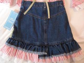 NWT *Little Mass* Toddler Girls Pink Shirt & Jean Skirt Oufit / Set 