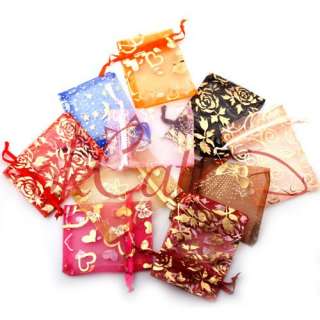 50 x Organza Jewelry Gift Pouch Bags 7x9cm Mixed Color  