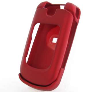 New For LG Clout VX 8370 Red Rubberized Phone Hard Case  